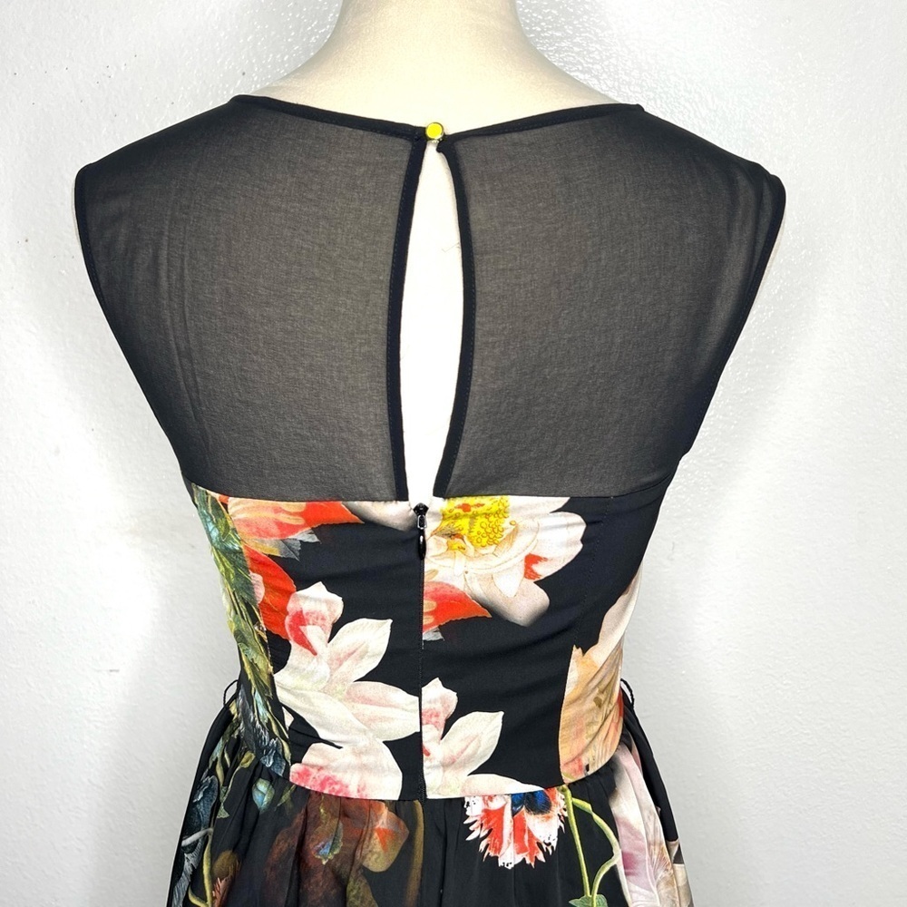 TED BAKER London Cameela Opulent Bloom Floral Midi Dress Mini Size 0 / US 2 - Picture 5 of 15